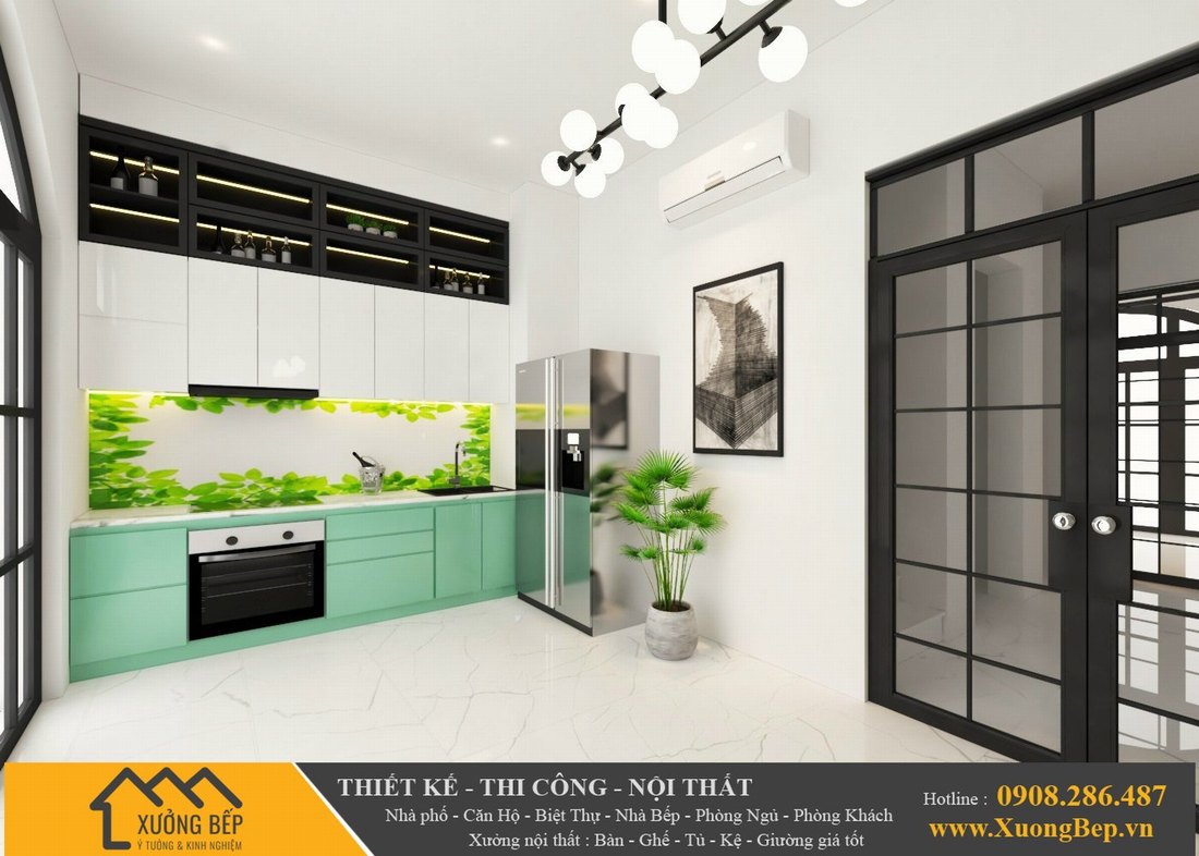 Mẫu tủ bếp bằng gỗ công nghiệp đang thịnh hành - Hình ảnh công trình - 014
