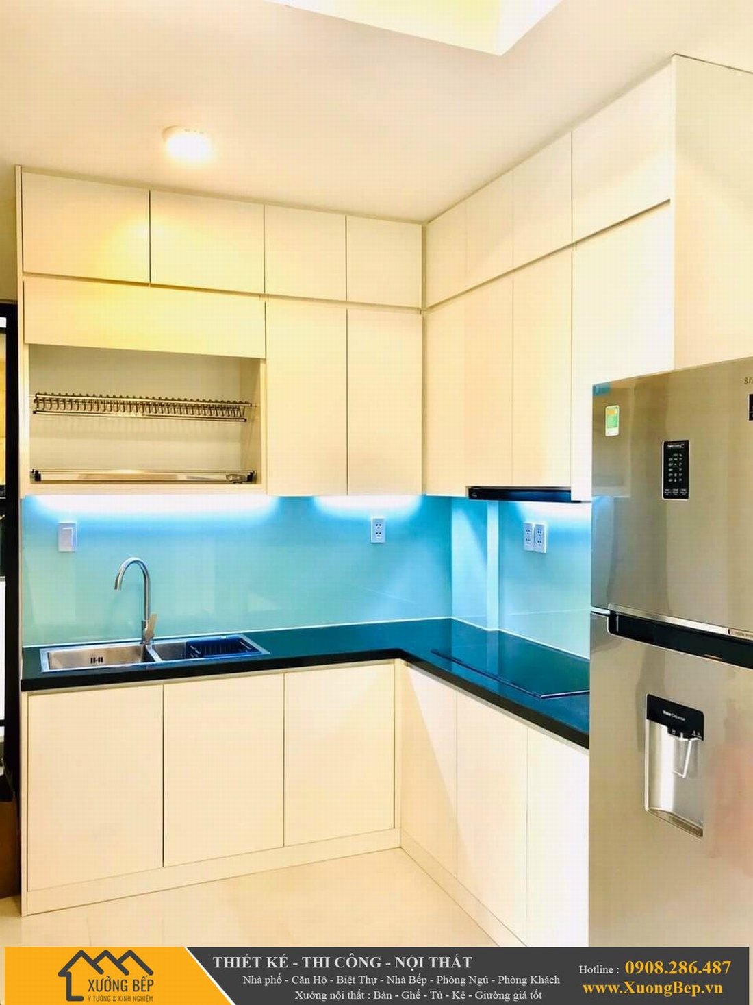 Mẫu tủ bếp bằng gỗ công nghiệp đang thịnh hành - Hình ảnh công trình - 015