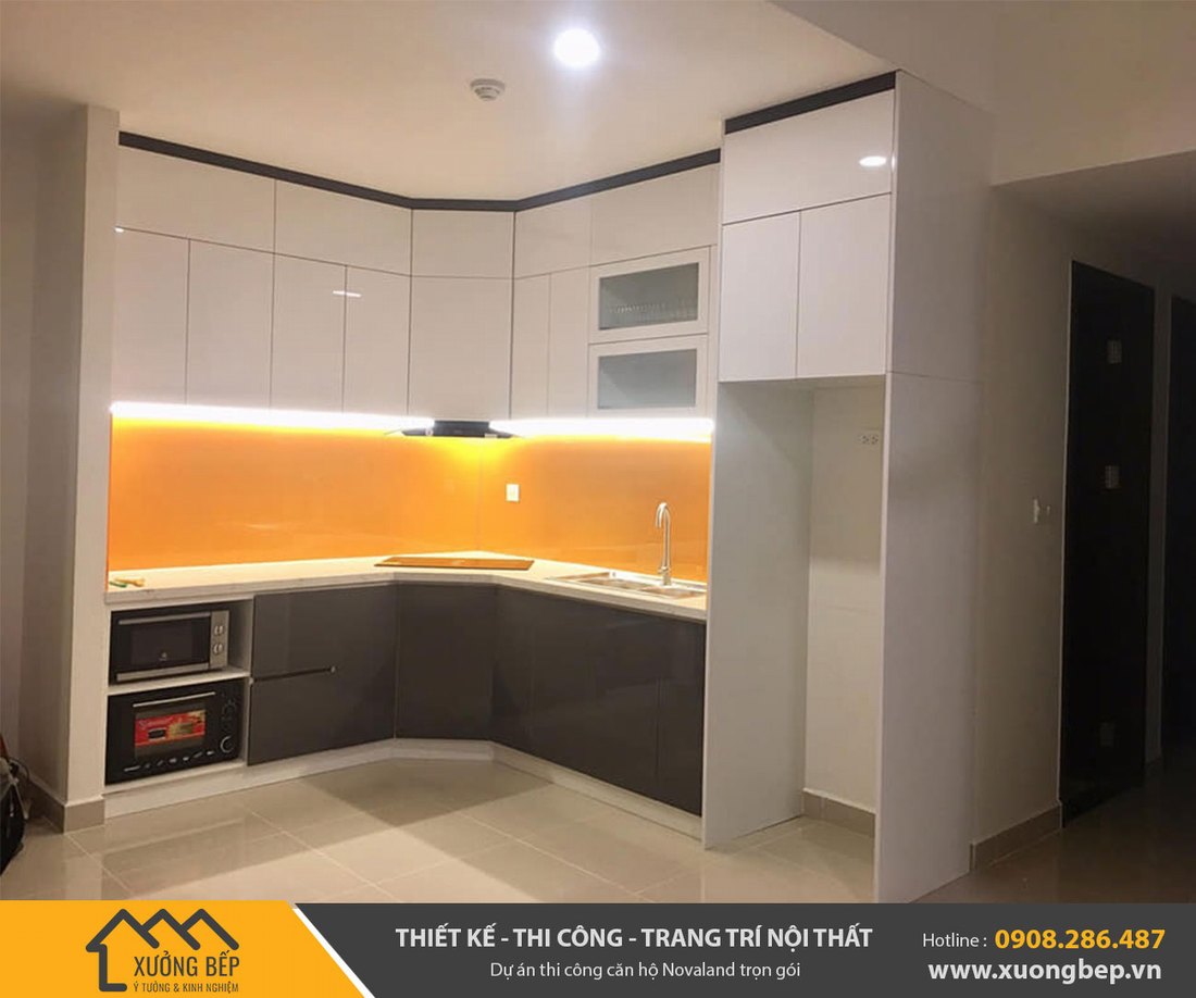 Mẫu tủ bếp bằng gỗ công nghiệp đang thịnh hành - Hình ảnh công trình - 03