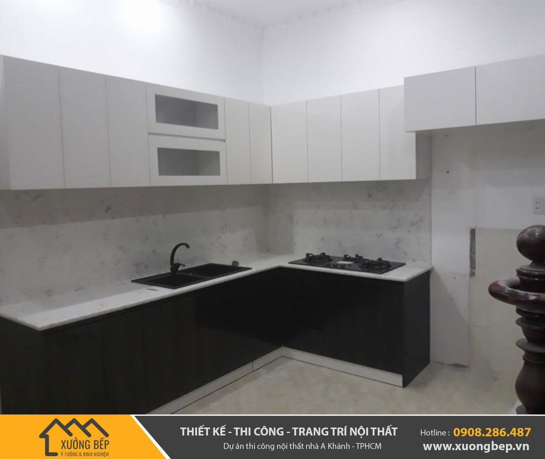 Mẫu tủ bếp bằng gỗ công nghiệp đang thịnh hành - Hình ảnh công trình - 07