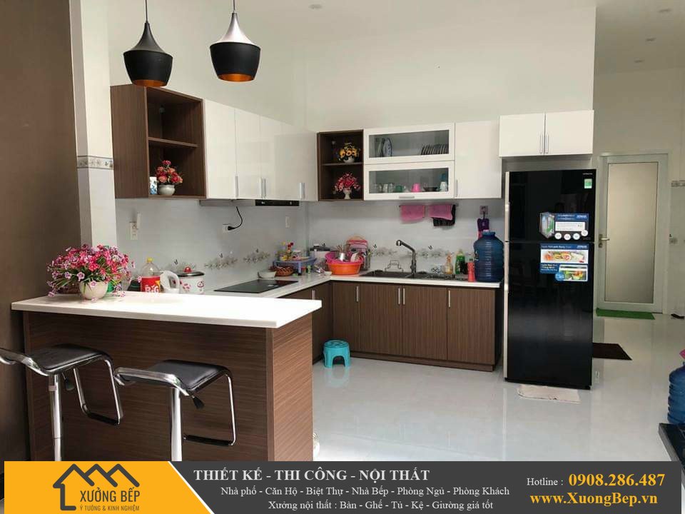 Thiết kế thi công nhà bếp nhà phố căn hộ trọn gói giá rẻ báo giá 