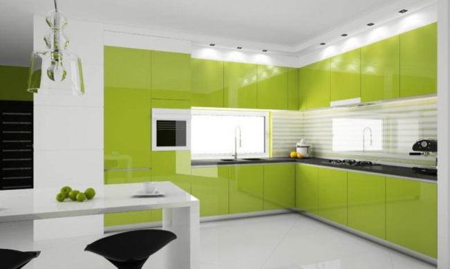 Nội thất nhà bếp xanh lá đẹp tươi mát 3
