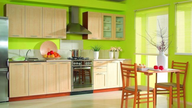 Nội thất nhà bếp xanh lá đẹp tươi mát 4