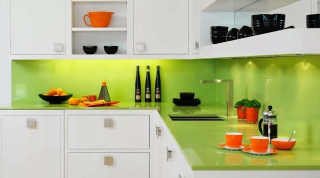 Nội thất nhà bếp xanh lá đẹp tươi mát 9