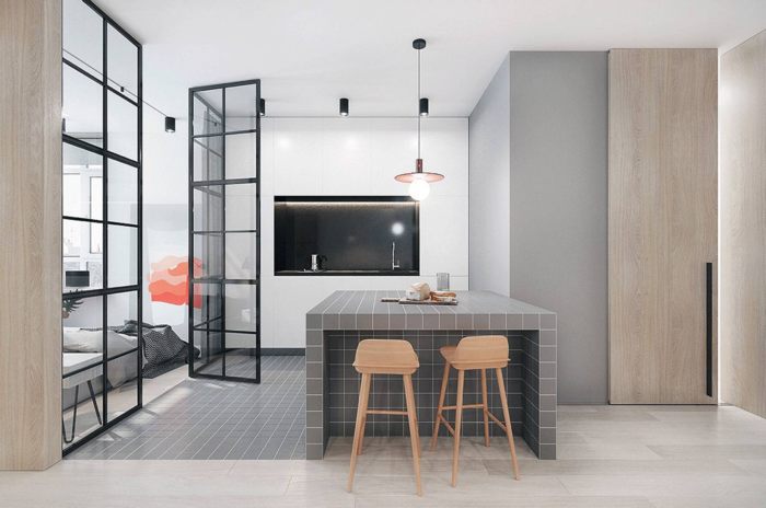 bếp màu xám đẹp 18
