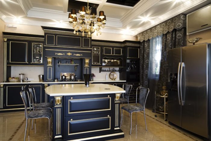 Nội thất căn bếp hiện đại với tông vàng ánh kim 2
