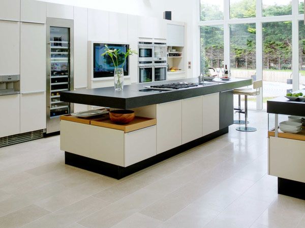 Nội thất nhà bếp đẹp với cặp màu đen và trắng 3