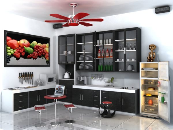 Nội thất nhà bếp đẹp với cặp màu đen và trắng 7