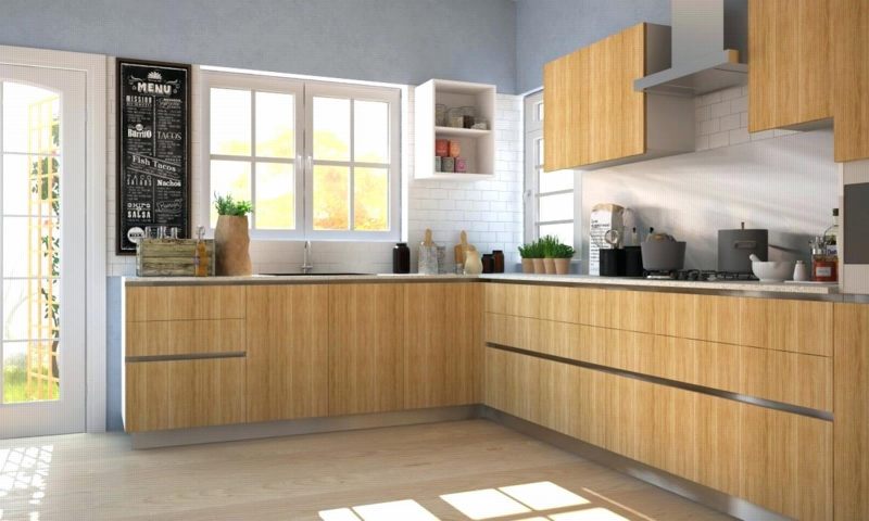 Nội thất nhà bếp xinh,Tủ bếp gỗ chữ L 16