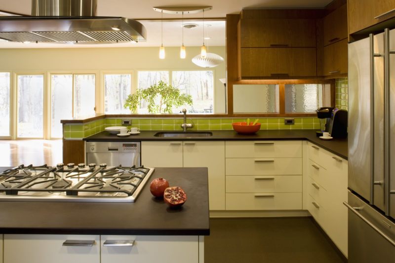 Nội thất nhà bếp xinh,Tủ bếp gỗ chữ L 2