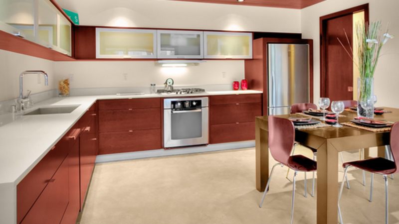 Nội thất nhà bếp xinh,Tủ bếp gỗ chữ L 21