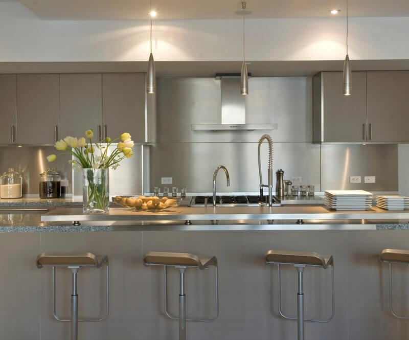 Các mẫu tủ bếp hiện đại đẹp Inox