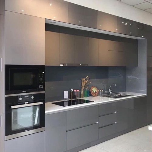 Thiết kế tủ bếp ,hiện đại ,nhiều công năng màu xám